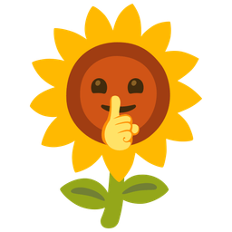 sunflower and shushing face