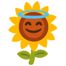 Sunflower and Smiling face with halo