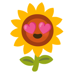 Sunflower and Smiling face with heart-eyes
