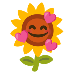 Sunflower and Smiling face with hearts