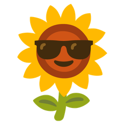 sunflower and smiling face with sunglasses