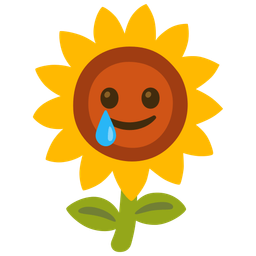 Sunflower and Smiling face with tear