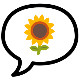 sunflower and speech balloon