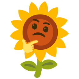 sunflower and thinking face