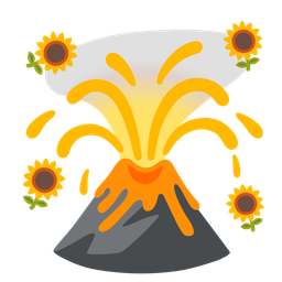 sunflower and volcano