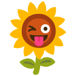 Sunflower and Winking face with tongue