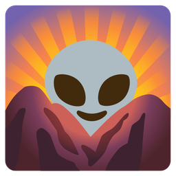sunrise over mountains and alien