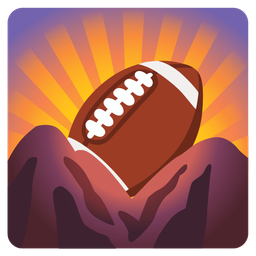 sunrise over mountains and american football