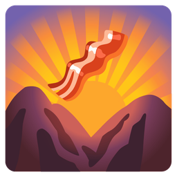 sunrise over mountains and bacon