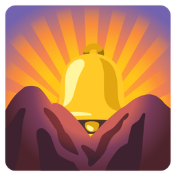 sunrise over mountains and bell