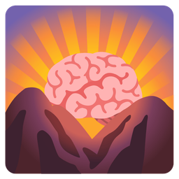 sunrise over mountains and brain