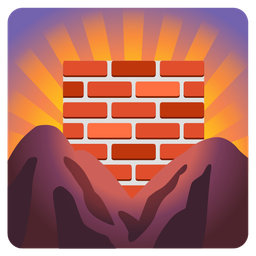 sunrise over mountains and brick