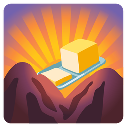 sunrise over mountains and butter