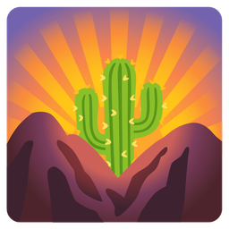 sunrise over mountains and cactus