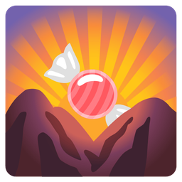 sunrise over mountains and candy