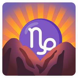 sunrise over mountains and Capricorn