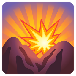 sunrise over mountains and collision