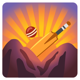 sunrise over mountains and cricket game