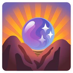 sunrise over mountains and crystal ball