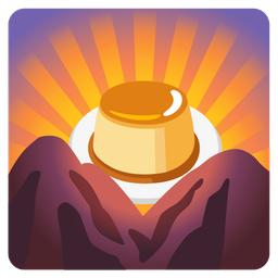 sunrise over mountains and custard