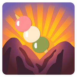 sunrise over mountains and dango