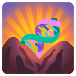 sunrise over mountains and dna
