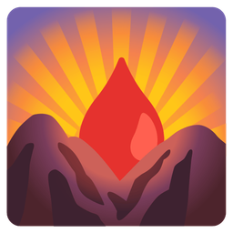 sunrise over mountains and drop of blood