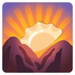 sunrise over mountains and dumpling