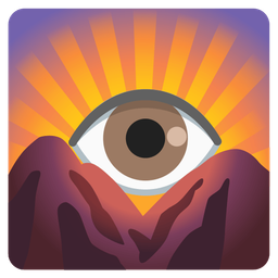 sunrise over mountains and eye