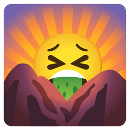 sunrise over mountains and face vomiting