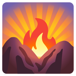 sunrise over mountains and fire