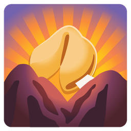 sunrise over mountains and fortune cookie