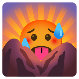 sunrise over mountains and hot face