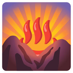 sunrise over mountains and hot springs