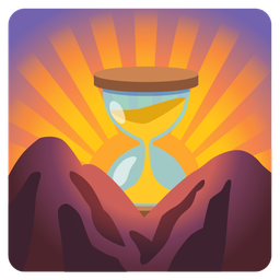 sunrise over mountains and hourglass not done