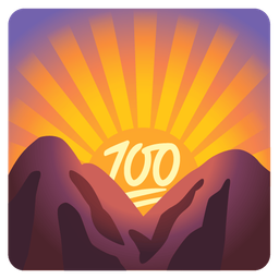 sunrise over mountains and hundred points