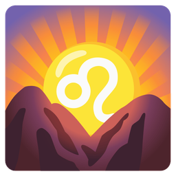 sunrise over mountains and Leo