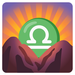 sunrise over mountains and Libra