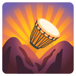 sunrise over mountains and long drum