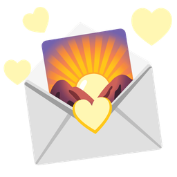 sunrise over mountains and love letter