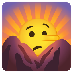 sunrise over mountains and lying face