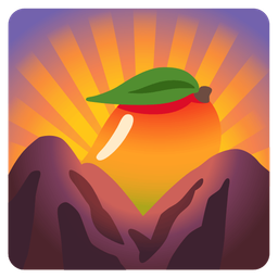 sunrise over mountains and mango