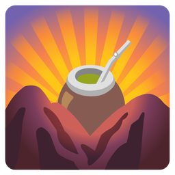 sunrise over mountains and mate