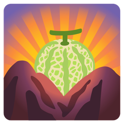 sunrise over mountains and melon