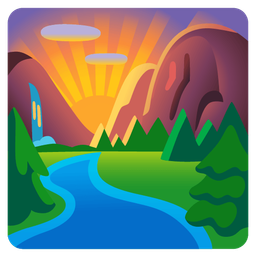 sunrise over mountains and national park