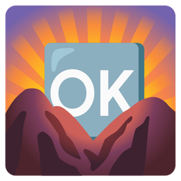 sunrise over mountains and OK button