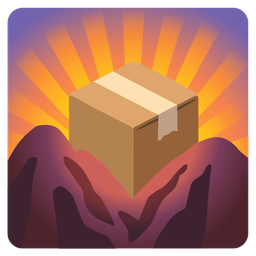 sunrise over mountains and package
