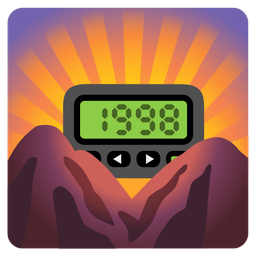 sunrise over mountains and pager