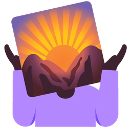 sunrise over mountains and person shrugging