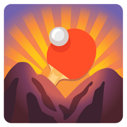 sunrise over mountains and ping pong